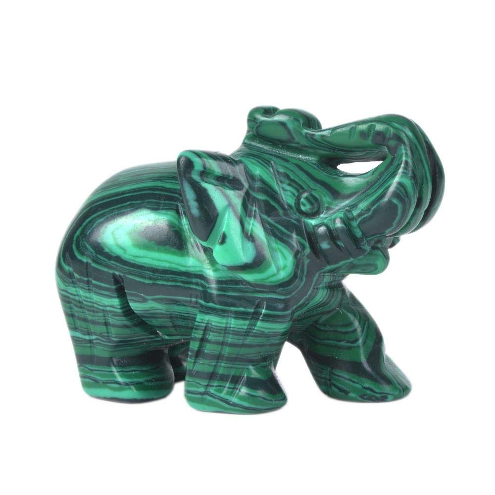 【未使用品】Prince of precious stoneハット JUST IN STONES Carved Synthetic Malachite Gemstone Elephant